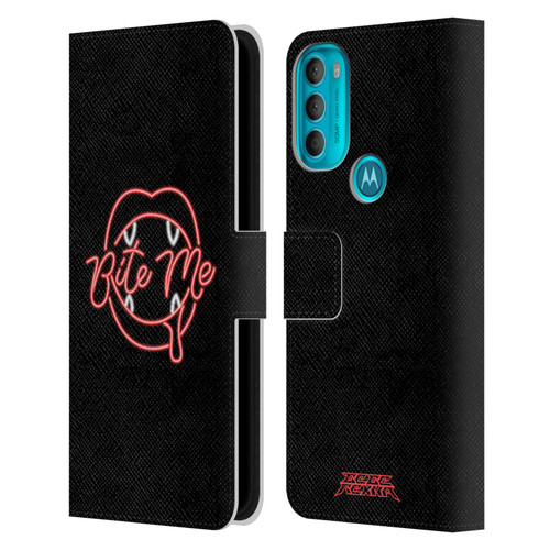 Bebe Rexha Key Art Neon Bite Me Leather Book Wallet Case Cover For Motorola Moto G71 5G