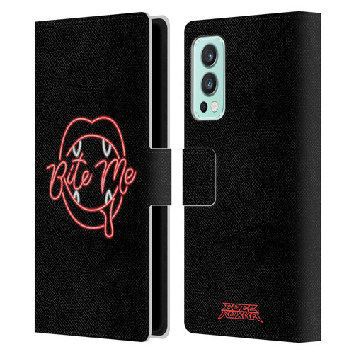 Bebe Rexha Key Art Neon Bite Me Leather Book Wallet Case Cover For OnePlus Nord 2 5G