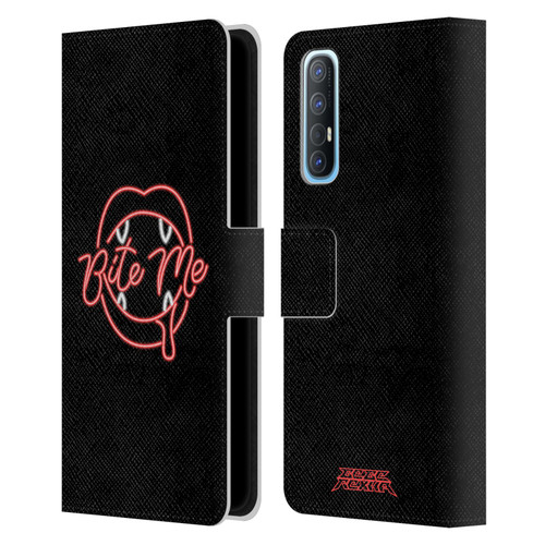 Bebe Rexha Key Art Neon Bite Me Leather Book Wallet Case Cover For OPPO Find X2 Neo 5G
