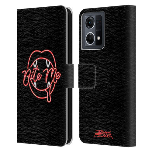 Bebe Rexha Key Art Neon Bite Me Leather Book Wallet Case Cover For OPPO Reno8 4G