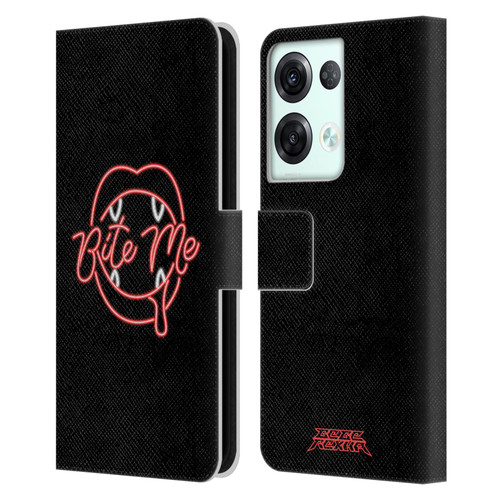 Bebe Rexha Key Art Neon Bite Me Leather Book Wallet Case Cover For OPPO Reno8 Pro