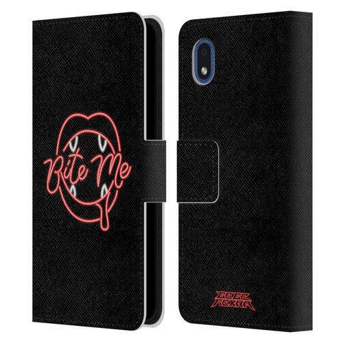 Bebe Rexha Key Art Neon Bite Me Leather Book Wallet Case Cover For Samsung Galaxy A01 Core (2020)