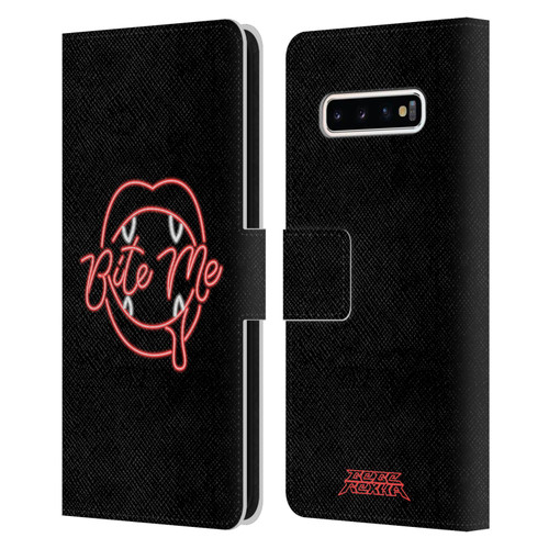 Bebe Rexha Key Art Neon Bite Me Leather Book Wallet Case Cover For Samsung Galaxy S10+ / S10 Plus