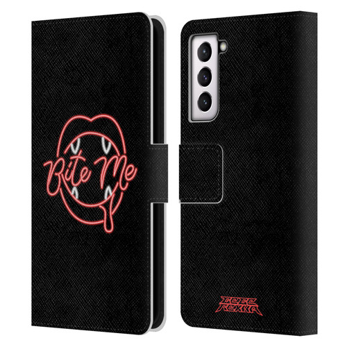 Bebe Rexha Key Art Neon Bite Me Leather Book Wallet Case Cover For Samsung Galaxy S21 5G