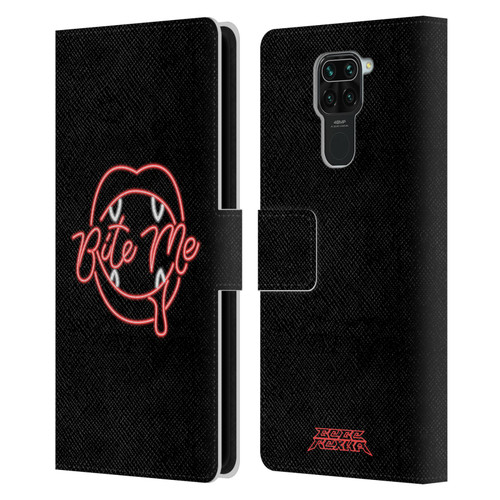 Bebe Rexha Key Art Neon Bite Me Leather Book Wallet Case Cover For Xiaomi Redmi Note 9 / Redmi 10X 4G