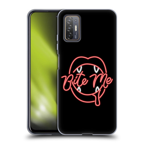 Bebe Rexha Key Art Neon Bite Me Soft Gel Case for HTC Desire 21 Pro 5G