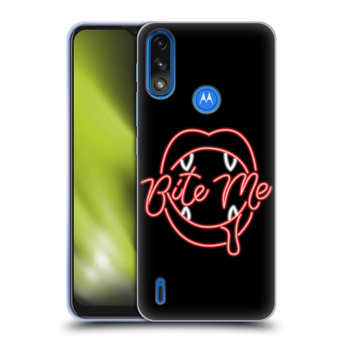 Bebe Rexha Key Art Neon Bite Me Soft Gel Case for Motorola Moto E7 Power / Moto E7i Power