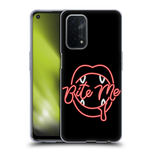 Bebe Rexha Key Art Neon Bite Me Soft Gel Case for OPPO A54 5G