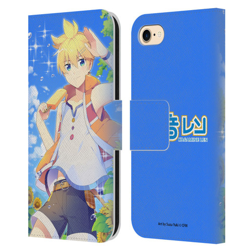 Hatsune Miku Characters Kagamine Len Leather Book Wallet Case Cover For Apple iPhone 7 / 8 / SE 2020 & 2022