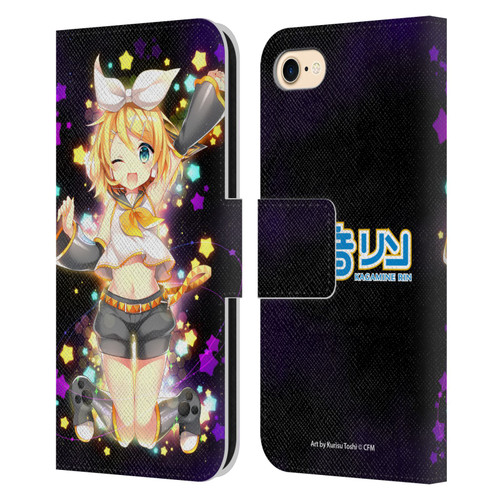 Hatsune Miku Characters Kagamine Rin Leather Book Wallet Case Cover For Apple iPhone 7 / 8 / SE 2020 & 2022