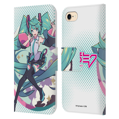 Hatsune Miku Graphics Pastels Leather Book Wallet Case Cover For Apple iPhone 7 / 8 / SE 2020 & 2022