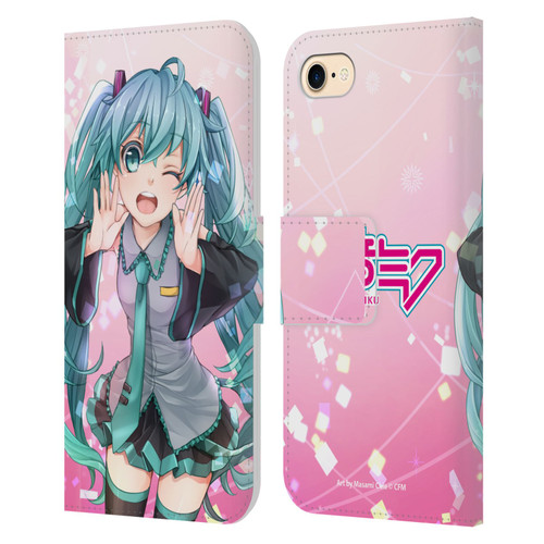 Hatsune Miku Graphics Wink Leather Book Wallet Case Cover For Apple iPhone 7 / 8 / SE 2020 & 2022