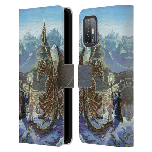 Ed Beard Jr Dragon Friendship Encounter Leather Book Wallet Case Cover For HTC Desire 21 Pro 5G