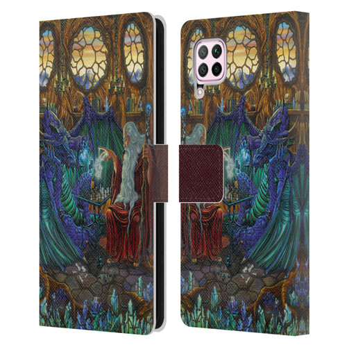 Ed Beard Jr Dragon Friendship Wizard & Dragon Leather Book Wallet Case Cover For Huawei Nova 6 SE / P40 Lite