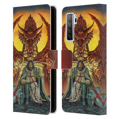 Ed Beard Jr Dragon Friendship Knight Templar Leather Book Wallet Case Cover For Huawei Nova 7 SE/P40 Lite 5G