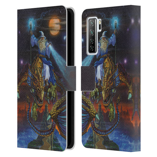 Ed Beard Jr Dragon Friendship Twilight Tempest Leather Book Wallet Case Cover For Huawei Nova 7 SE/P40 Lite 5G