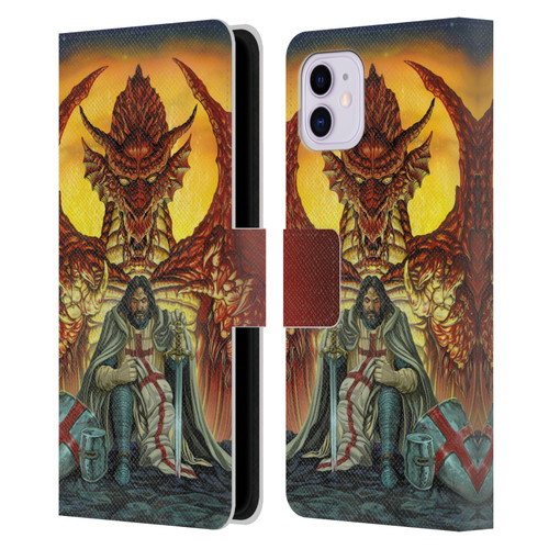 Ed Beard Jr Dragon Friendship Knight Templar Leather Book Wallet Case Cover For Apple iPhone 11