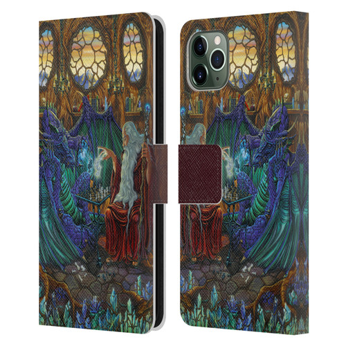 Ed Beard Jr Dragon Friendship Wizard & Dragon Leather Book Wallet Case Cover For Apple iPhone 11 Pro Max