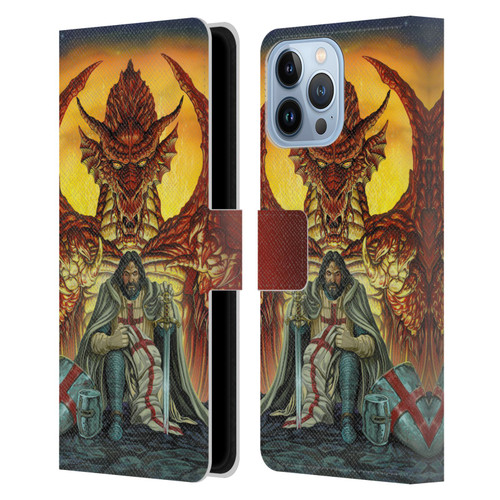 Ed Beard Jr Dragon Friendship Knight Templar Leather Book Wallet Case Cover For Apple iPhone 13 Pro Max