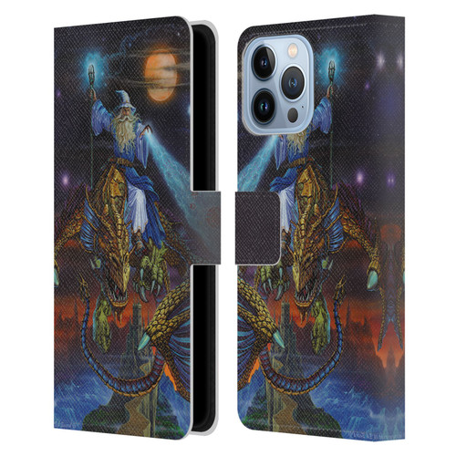 Ed Beard Jr Dragon Friendship Twilight Tempest Leather Book Wallet Case Cover For Apple iPhone 13 Pro Max