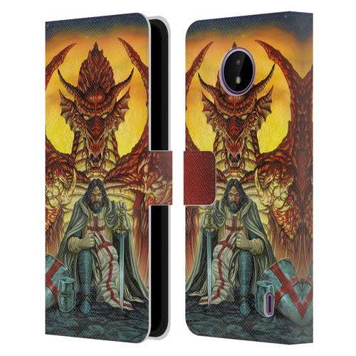 Ed Beard Jr Dragon Friendship Knight Templar Leather Book Wallet Case Cover For Nokia C10 / C20