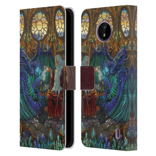 Ed Beard Jr Dragon Friendship Wizard & Dragon Leather Book Wallet Case Cover For Nokia C10 / C20