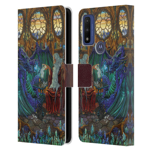 Ed Beard Jr Dragon Friendship Wizard & Dragon Leather Book Wallet Case Cover For Motorola G Pure