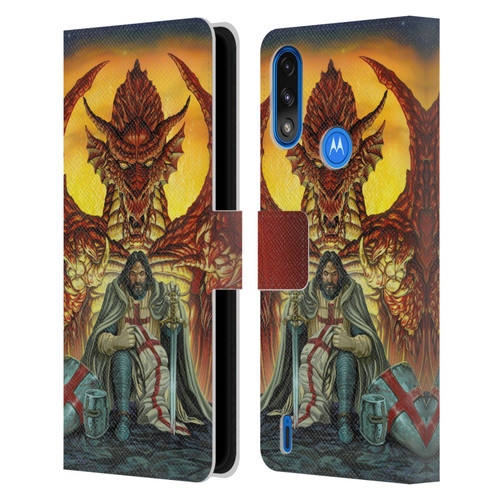 Ed Beard Jr Dragon Friendship Knight Templar Leather Book Wallet Case Cover For Motorola Moto E7 Power / Moto E7i Power