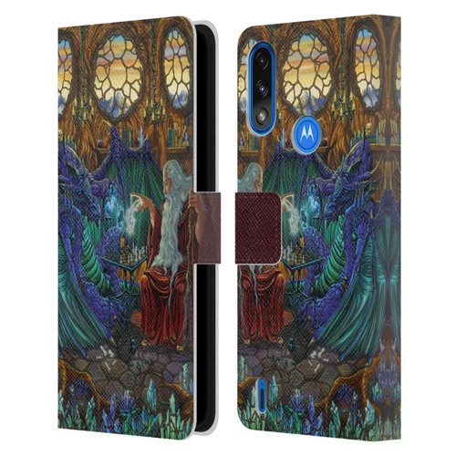 Ed Beard Jr Dragon Friendship Wizard & Dragon Leather Book Wallet Case Cover For Motorola Moto E7 Power / Moto E7i Power