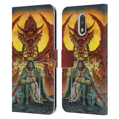 Ed Beard Jr Dragon Friendship Knight Templar Leather Book Wallet Case Cover For Motorola Moto G41