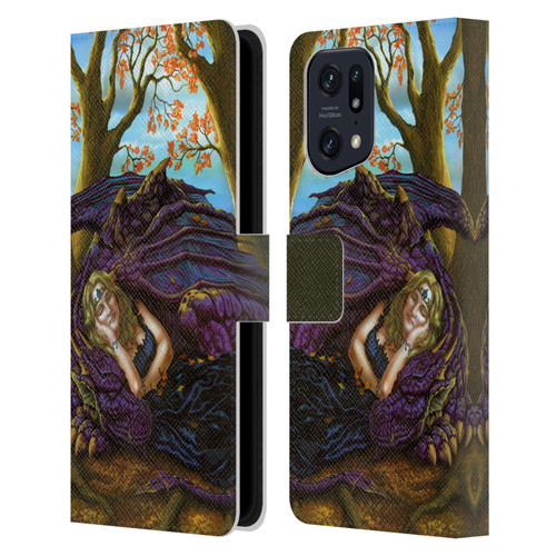 Ed Beard Jr Dragon Friendship Escape To The Land Of Nod Leather Book Wallet Case Cover For OPPO Find X5