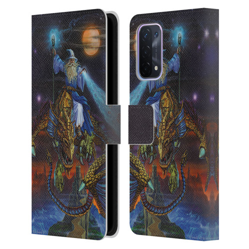 Ed Beard Jr Dragon Friendship Twilight Tempest Leather Book Wallet Case Cover For OPPO A54 5G