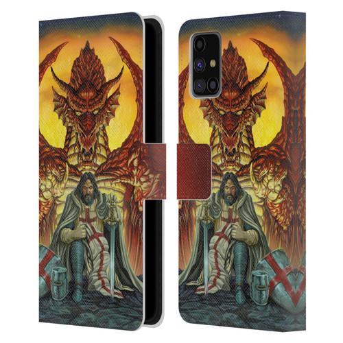 Ed Beard Jr Dragon Friendship Knight Templar Leather Book Wallet Case Cover For Samsung Galaxy M31s (2020)