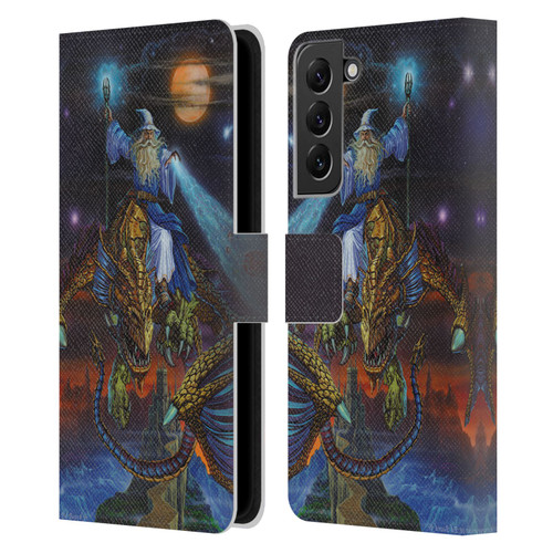 Ed Beard Jr Dragon Friendship Twilight Tempest Leather Book Wallet Case Cover For Samsung Galaxy S22+ 5G