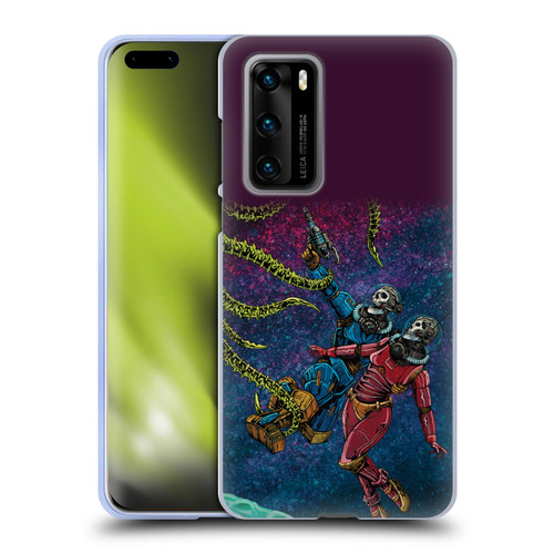 David Lozeau Colourful Grunge Astronaut Space Couple Love Soft Gel Case for Huawei P40 5G