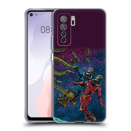 David Lozeau Colourful Grunge Astronaut Space Couple Love Soft Gel Case for Huawei Nova 7 SE/P40 Lite 5G
