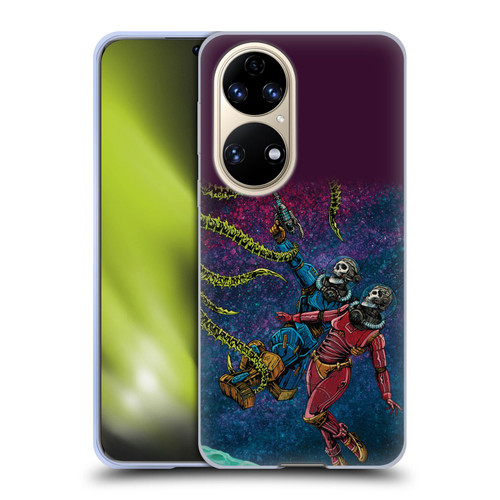 David Lozeau Colourful Grunge Astronaut Space Couple Love Soft Gel Case for Huawei P50