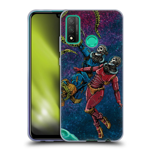 David Lozeau Colourful Grunge Astronaut Space Couple Love Soft Gel Case for Huawei P Smart (2020)