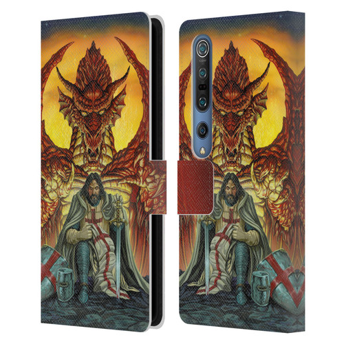 Ed Beard Jr Dragon Friendship Knight Templar Leather Book Wallet Case Cover For Xiaomi Mi 10 5G / Mi 10 Pro 5G