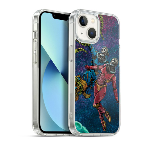 David Lozeau Colourful Grunge Astronaut Space Couple Love Soft Gel Case for Apple iPhone 13
