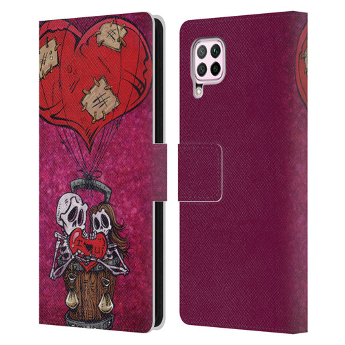 David Lozeau Colourful Grunge Day Of The Dead Leather Book Wallet Case Cover For Huawei Nova 6 SE / P40 Lite