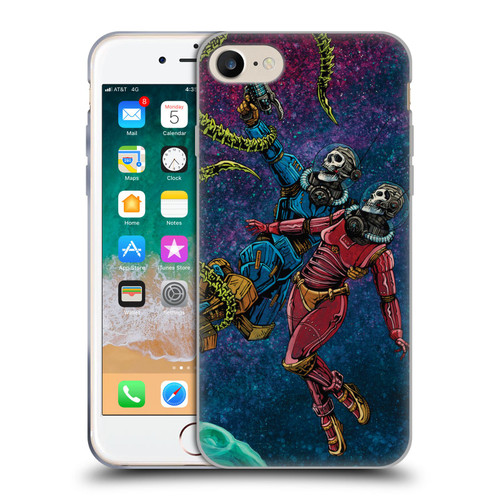 David Lozeau Colourful Grunge Astronaut Space Couple Love Soft Gel Case for Apple iPhone 7 / 8 / SE 2020 & 2022