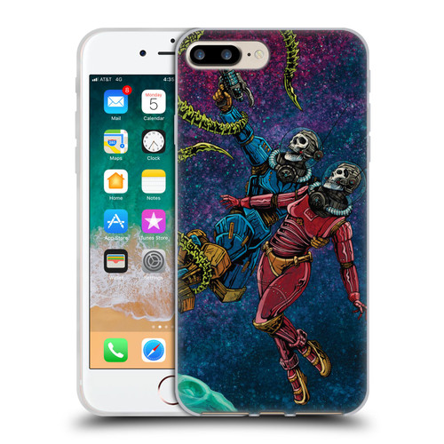 David Lozeau Colourful Grunge Astronaut Space Couple Love Soft Gel Case for Apple iPhone 7 Plus / iPhone 8 Plus