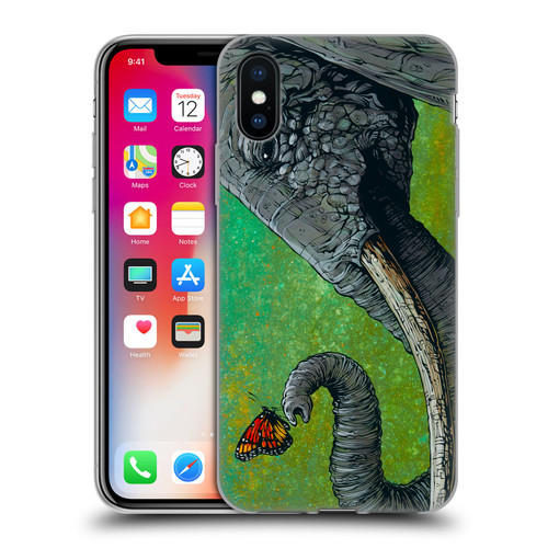 David Lozeau Colourful Grunge The Elephant Soft Gel Case for Apple iPhone X / iPhone XS