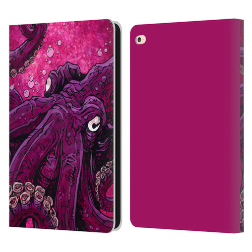 David Lozeau Colourful Grunge Octopus Squid Leather Book Wallet Case Cover For Apple iPad Air 2 (2014)