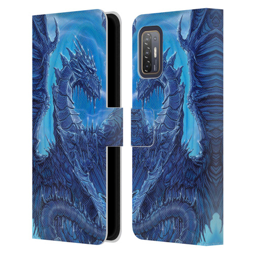Ed Beard Jr Dragons Glacier Leather Book Wallet Case Cover For HTC Desire 21 Pro 5G