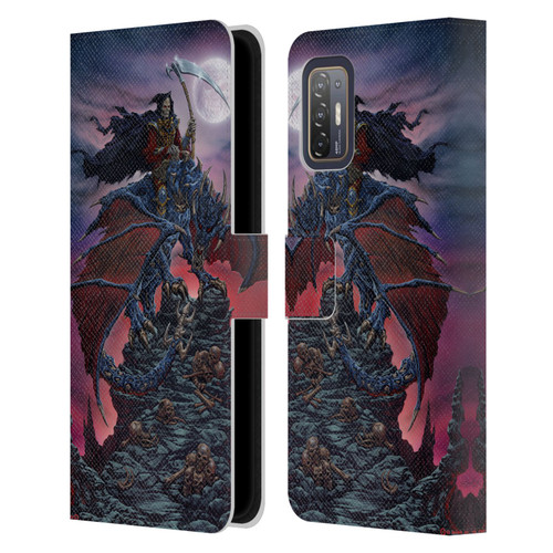 Ed Beard Jr Dragons Reaper Leather Book Wallet Case Cover For HTC Desire 21 Pro 5G