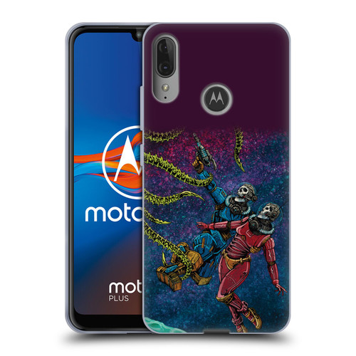 David Lozeau Colourful Grunge Astronaut Space Couple Love Soft Gel Case for Motorola Moto E6 Plus