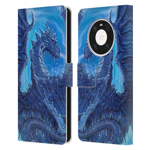 Ed Beard Jr Dragons Glacier Leather Book Wallet Case Cover For Huawei Mate 40 Pro 5G