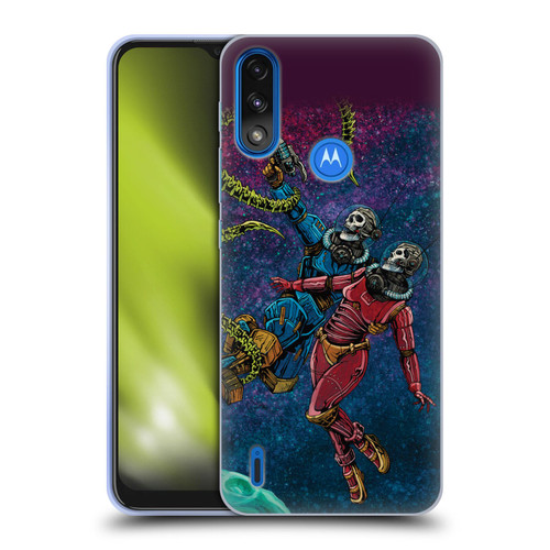 David Lozeau Colourful Grunge Astronaut Space Couple Love Soft Gel Case for Motorola Moto E7 Power / Moto E7i Power